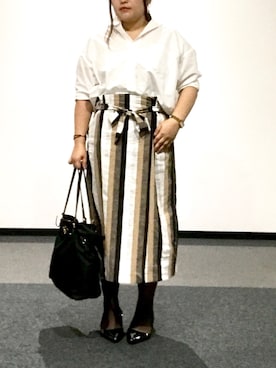 「オフィス」｜「アイテム（アナログ腕時計）」を使った、nanさん（レディース・163cm）の夏コーディネート