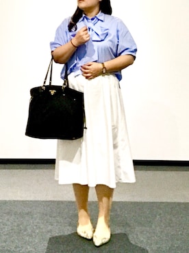 「オフィス」｜「アイテム（アナログ腕時計）」を使った、nanさん（レディース・163cm）の夏コーディネート