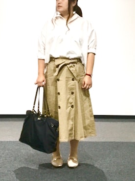 「オフィス」｜「アイテム（アナログ腕時計）」を使った、nanさん（レディース・163cm）の夏コーディネート