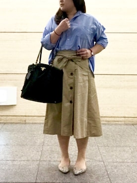 「オフィス」｜「アイテム（アナログ腕時計）」を使った、nanさん（レディース・163cm）の秋コーディネート