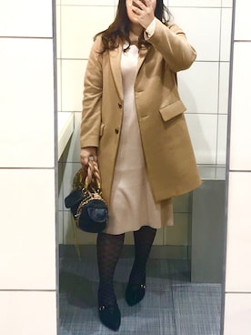 「リブニット」｜「アイテム（ブーティ）」を使った、nanさん（レディース・164cm）の冬コーディネート