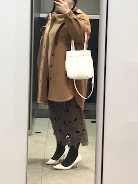「リブタートルネック」｜「アイテム（ジャケット/アウター）」を使った、nanさん（レディース・164cm）の秋コーディネート