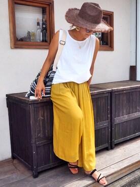 「TODAYFUL（トゥデイフル）のニュアンスサイクルピアス（ピアス（両耳用））」を使った、non0910さん（レディース・158cm）の夏コーディネート