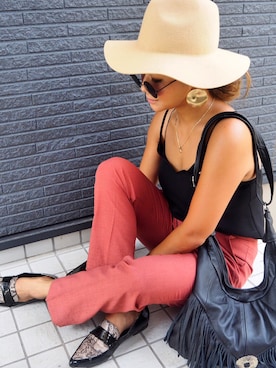 「TODAYFUL（トゥデイフル）のニュアンスサイクルピアス（ピアス（両耳用））」を使った、non0910さん（レディース・158cm）の秋コーディネート