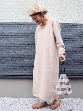 「タータンチェック」｜「アイテム（キャップ）」を使った、non0910さん（レディース・158cm）の秋コーディネート