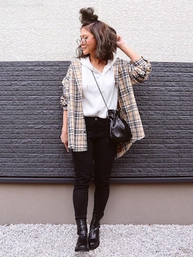 「ワッフル」｜non0910さん（レディース・158cm）の春コーディネート