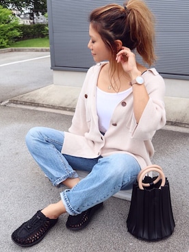 「ハイウエストストレートジーンズ」｜non0910さん（レディース・157cm）の夏コーディネート