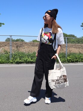 「ミッキーT」｜「アイテム（オールインワン・サロペット）」を使った、non0910さん（レディース・158cm）の春コーディネート