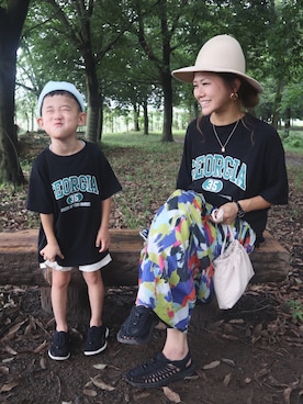 「息子」｜「アイテム（帽子）」を使った、non0910さん（レディース・158cm）の夏コーディネート