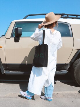 「A.P.C.」｜「アイテム（シャツワンピース）」を使った、non0910さん（レディース・158cm）の春コーディネート