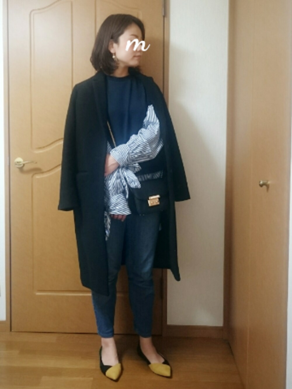 「オトナ女子、デニム、パンプス、チェスターコート、ZARA、ザラジョ、女子会、タラレバ娘」｜「ZARAのアイテム（パンプス、その他）」を使った、maimyさん（レディース・160cm）の春コーディネートの1枚目の写真