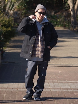 「DOUBLE STEAL（ダブルスティール）のアイテム」を使った、ktさん（メンズ・170cm）の冬コーディネート