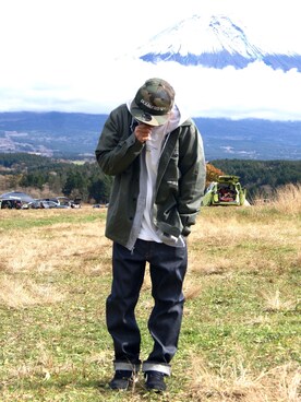 「DOUBLE STEAL（ダブルスティール）のBasic Logo BB Cap (new era)（キャップ）」を使った、ktさん（メンズ・170cm）の春コーディネート