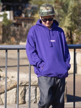 「DOUBLE STEAL（ダブルスティール）のBasic Logo BB Cap (new era)（キャップ）」を使った、ktさん（メンズ・170cm）の冬コーディネート