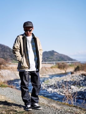 「アイテム（ナイロンジャケット）」を使った、ktさん（メンズ・170cm・40代）の冬コーディネート