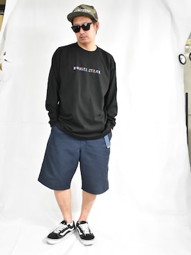 「DOUBLE STEAL（ダブルスティール）のBasic Logo BB Cap (new era)（キャップ）」を使った、ktさん（メンズ・170cm）の秋コーディネート