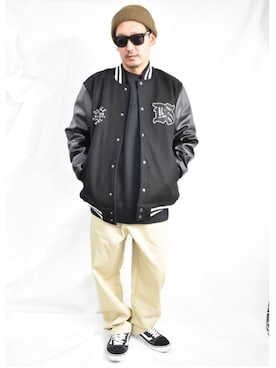 「アイテム（スタジャン）」を使った、ktさん（メンズ・170cm・40代）の冬コーディネート