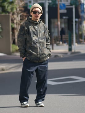 「アイテム（ナイロンジャケット）」を使った、ktさん（メンズ・170cm・40代）の冬コーディネート