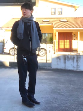 「アイテム（MA-1）」を使った、Ryoさん（メンズ・167cm）の冬コーディネート