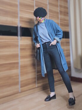 「通勤穿搭」｜「アイテム（トレンチコート）」を使った、尼可Nikooさん（レディース・160cm）の秋コーディネート