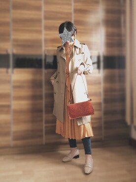「通勤穿搭」｜「アイテム（トレンチコート）」を使った、尼可Nikooさん（レディース・160cm）の春コーディネート