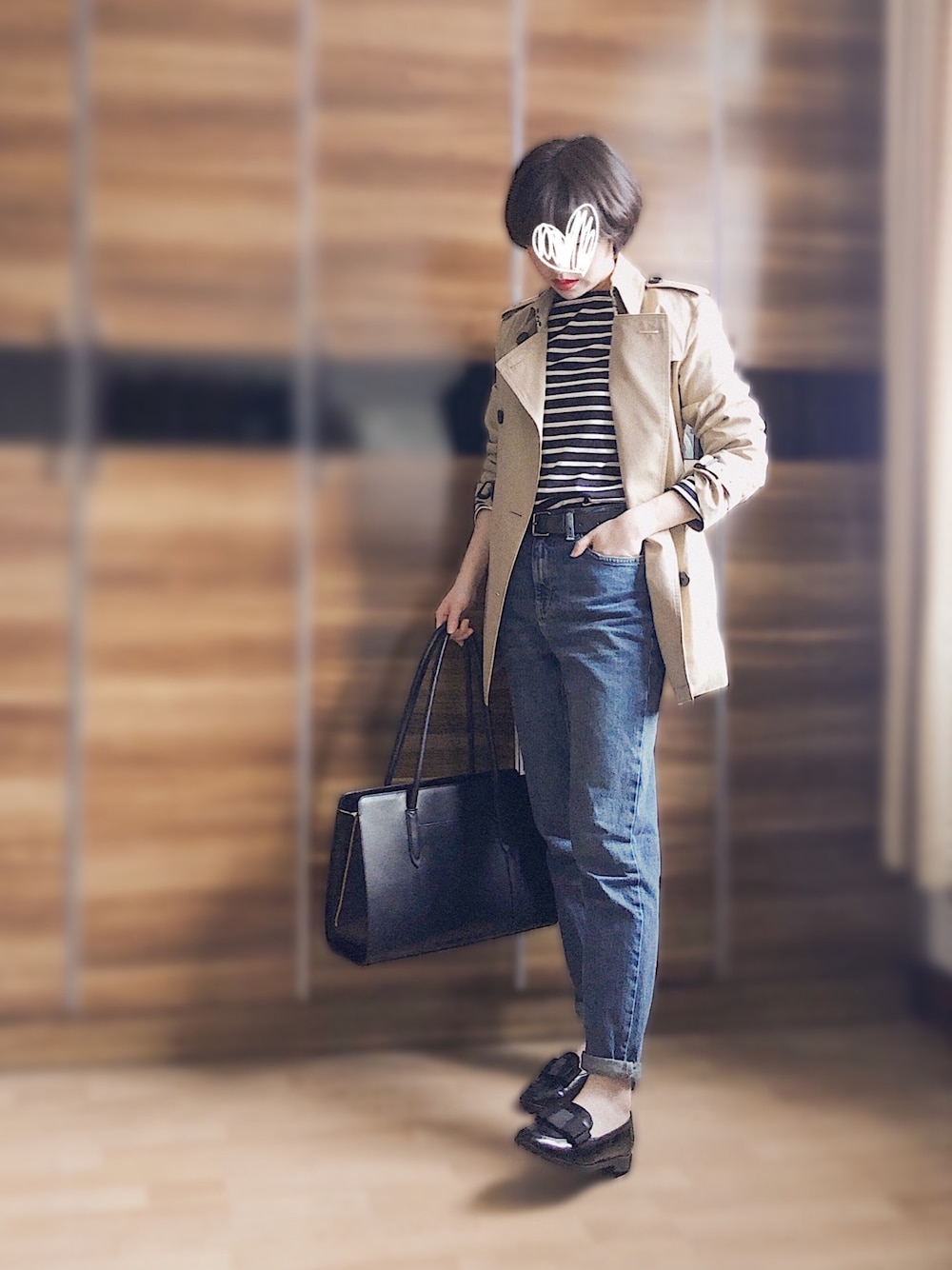 「ootd、通勤穿搭」｜「MUJI Laboのアイテム（Tシャツ/カットソー、その他）」を使った、尼可Nikooさん（レディース・160cm）の春コーディネートの1枚目の写真