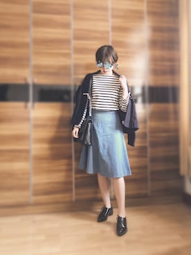 「通勤穿搭」｜「アイテム（その他シューズ）」を使った、尼可Nikooさん（レディース・160cm）の春コーディネート