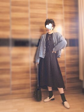 「通勤穿搭」｜「アイテム（ワンピース/ドレス）」を使った、尼可Nikooさん（レディース・160cm）の春コーディネート
