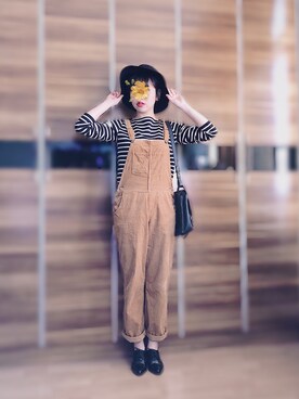 「通勤穿搭」｜「アイテム（オールインワン・サロペット）」を使った、尼可Nikooさん（レディース・160cm）の春コーディネート