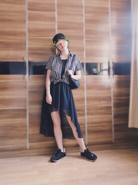「通勤穿搭」｜「アイテム（ワンピース/ドレス）」を使った、尼可Nikooさん（レディース・160cm）の夏コーディネート
