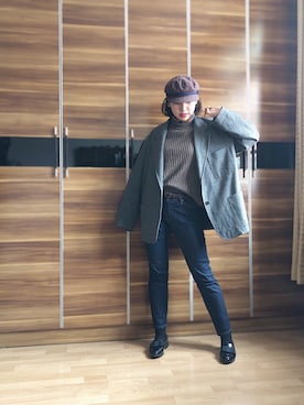 「BRIXTON（ブリクストン）のアイテム」を使った、尼可Nikooさん（レディース・160cm）の春コーディネート
