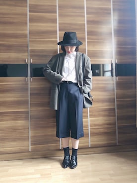 「通勤穿搭」｜「アイテム（カーゴパンツ）」を使った、尼可Nikooさん（レディース・160cm）の春コーディネート