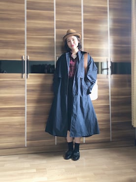 「通勤穿搭」｜「アイテム（トレンチコート）」を使った、尼可Nikooさん（レディース・160cm）の春コーディネート
