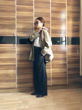 「MOUSSY（マウジー）のアイテム（テーラードジャケット）」を使った、尼可Nikooさん（レディース・160cm）の秋コーディネート