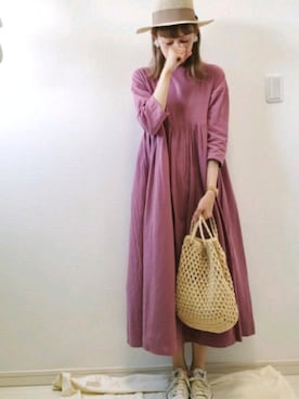 「CURRENT（カレント）のアイテム（ワンピース/ドレス）」を使った、mii♡さん（レディース・160cm）の春コーディネート