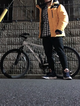 「エアジョーダン」｜「アイテム（ダウンジャケット/コート）」を使った、willywonさん（メンズ・168cm）の冬コーディネート