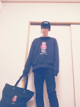 「ポロベアー」｜「アイテム（スウェット）」を使った、shoさん（メンズ・175cm）の冬コーディネート