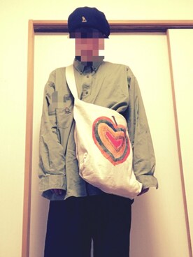 「ポールスミス」｜「アイテム（ハンチング/ベレー帽）」を使った、shoさん（メンズ・175cm）の冬コーディネート