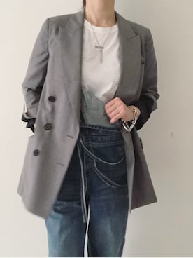 「AP STUDIO（エーピーストゥディオ）のアイテム（ジャケット/アウター）」を使った、MEGUさん（レディース・159cm）の春コーディネート
