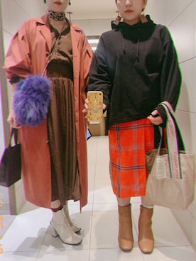 「シアタープロダクツ(THEATRE PRODUCTS)」｜「アイテム（アクセサリー）」を使った、sonopi-!!!!!さん（レディース・153cm）の冬コーディネート
