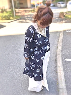 「SPINNS(スピンズ)のアイテム(シャツワンピース)」を使った、ちびくるさん(レディース・150cm)の夏コーディネート