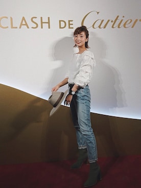 「Ameri（アメリ）のアイテム（ハット）」を使った、kina igarashiさん（レディース・162cm）の春コーディネート