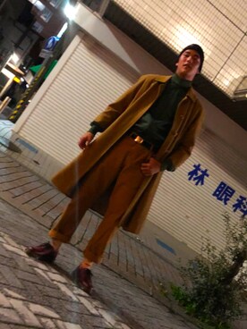 「Yohji Yamamoto（ヨウジヤマモト）のアイテム（ジャージ）」を使った、kohakoha133223さん（メンズ・182cm）の冬コーディネート