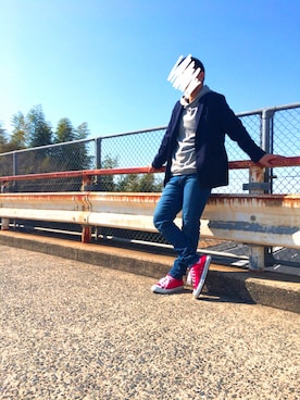 「CONVERSE（コンバース）のALL STAR HI（スニーカー）」を使った、Ryuuseiさん（メンズ・176cm）の春コーディネート