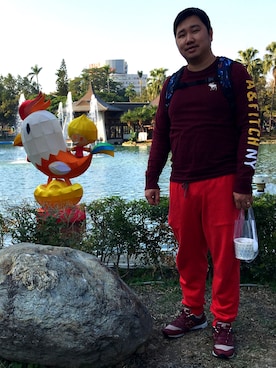 「A&F（エーアンドエフ）のアイテム（トップス）」を使った、IANさん（メンズ・174cm）の冬コーディネート