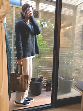 「YEVS（イーブス）のアイテム（パンツ）」を使った、natsuさん（レディース・167cm）の冬コーディネート