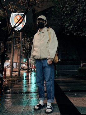 「YSL（ワイエスエル）のアイテム（ジャケット/アウター）」を使った、Kangさん（メンズ・170cm）の春コーディネート