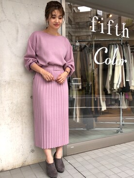 「くすみピンク」｜「アイテム（セットアップ）」を使った、ふじこさん（レディース・168cm）の冬コーディネート