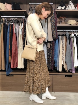 「アイテム（セットアップ）」を使った、ふじこさん（レディース・168cm）の冬コーディネート