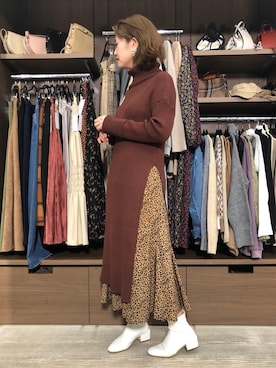 「アイテム（セットアップ）」を使った、ふじこさん（レディース・168cm）の冬コーディネート